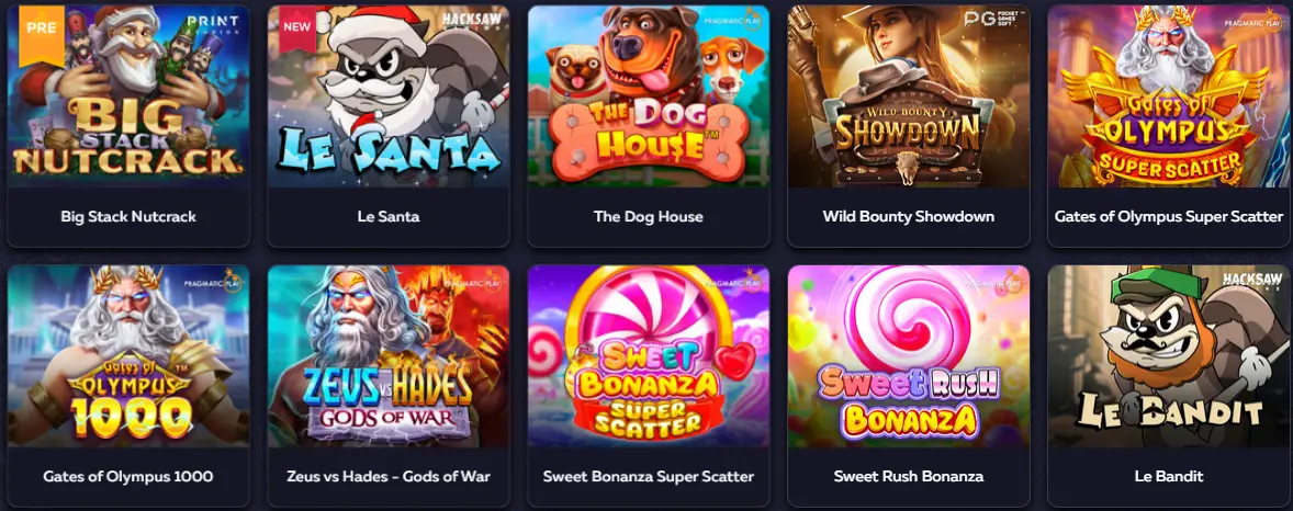 Różne gry kasynowe dostępne na platformie Vavada Casino